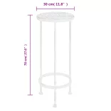 3 részes vintage stílusú antik fehér fém virágállvány-szett