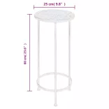 3 részes vintage stílusú antik fehér fém virágállvány-szett