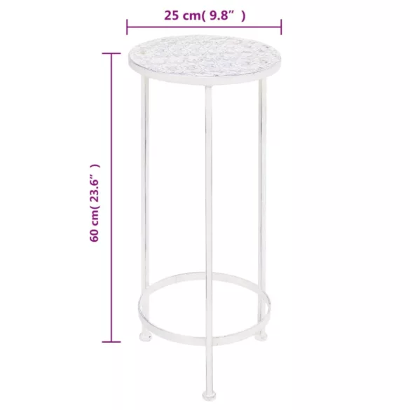 3 részes vintage stílusú antik fehér fém virágállvány-szett