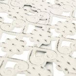 vintage stílusú fehér kör alakú fém bisztróasztal 40 x 70 cm