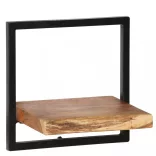 5 részes tömör akácfa és acél fali polc szett