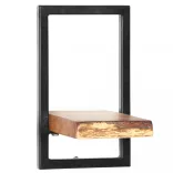 5 részes tömör akácfa és acél fali polc szett