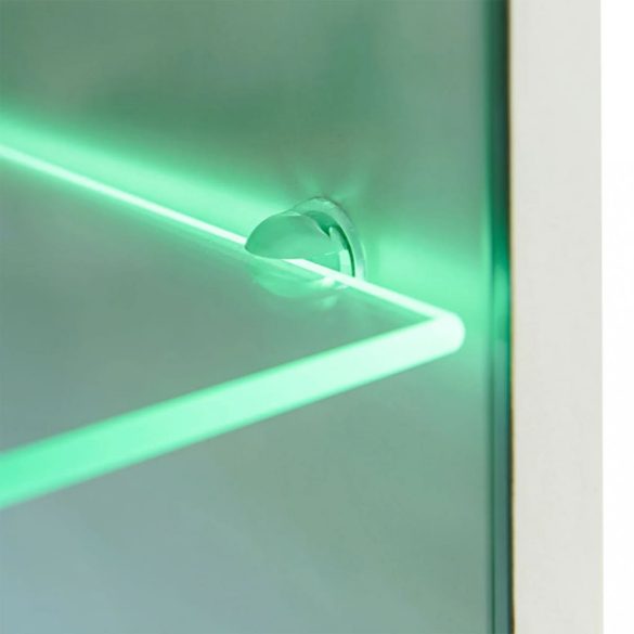 5-részes magasfényű fehér fali TV-szekrény LED-fényekkel