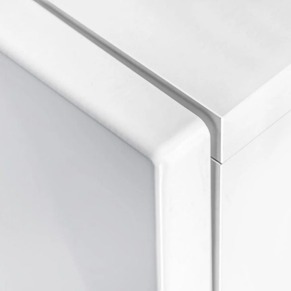 5-részes magasfényű fehér fali TV-szekrény LED-fényekkel