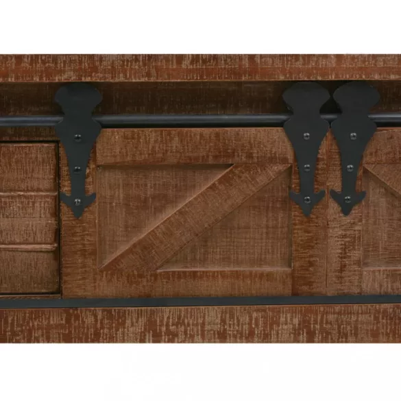 barna tömör fenyő konzolasztal 131 x 35,5 x 75 cm