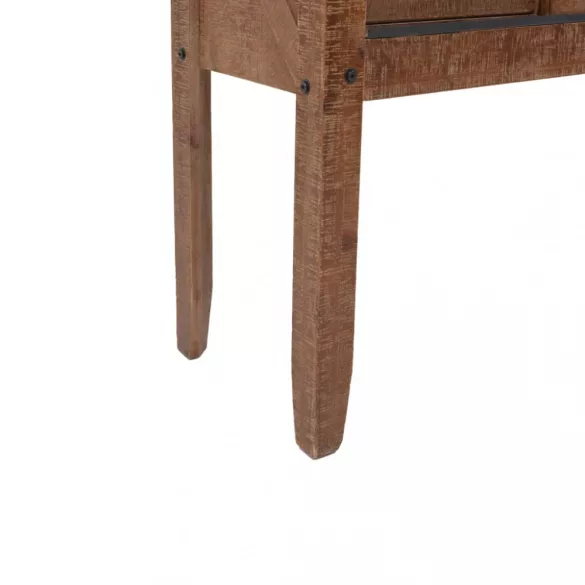 barna tömör fenyő konzolasztal 131 x 35,5 x 75 cm