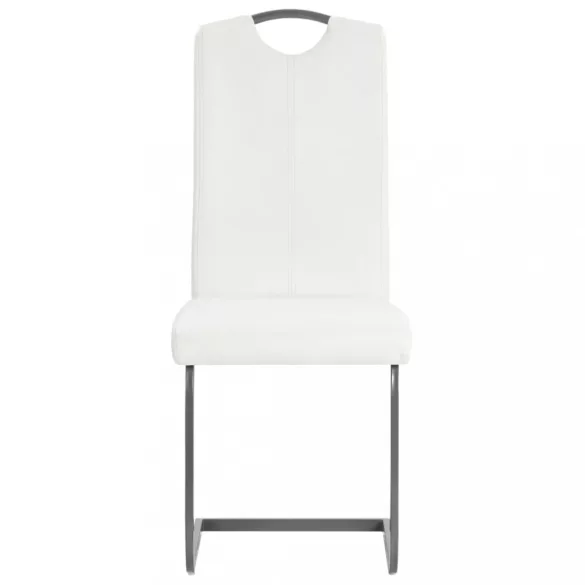 2 db fehér műbőr szánkótalpas étkezőszék