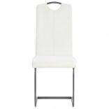 4 db fehér műbőr szánkótalpas étkezőszék