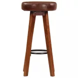 2 db valódi bőr és tömör akácfa bárszék