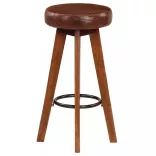 2 db valódi bőr és tömör akácfa bárszék