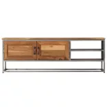 újrahasznosított tíkfa és acél TV-szekrény 120 x 30 x 40 cm