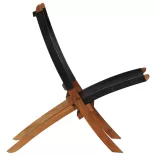 fekete összecsukható valódi bőr pihenőszék