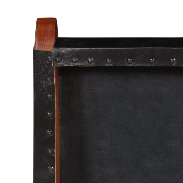 fekete összecsukható valódi bőr pihenőszék