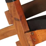 fekete összecsukható valódi bőr pihenőszék