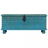 kék tömör mangófa tárolóláda 100 x 40 x 41 cm