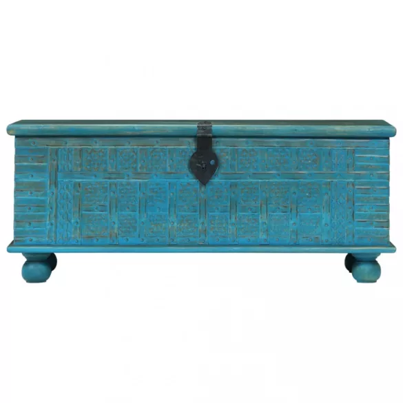 kék tömör mangófa tárolóláda 100 x 40 x 41 cm