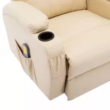 krémszínű műbőr masszírozó hintafotel