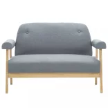 2 személyes világosszürke szövet kanapé