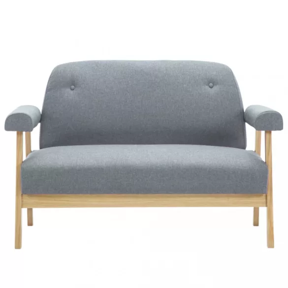 2 személyes világosszürke szövet kanapé