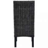 2 db fekete Kubu rattan és mahagóni fa étkezőszék