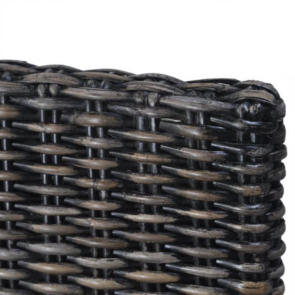 2 db fekete Kubu rattan és mahagóni fa étkezőszék