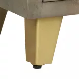 szürke tömör mangófa TV-szekrény sárgarézzel 110x30x48 cm