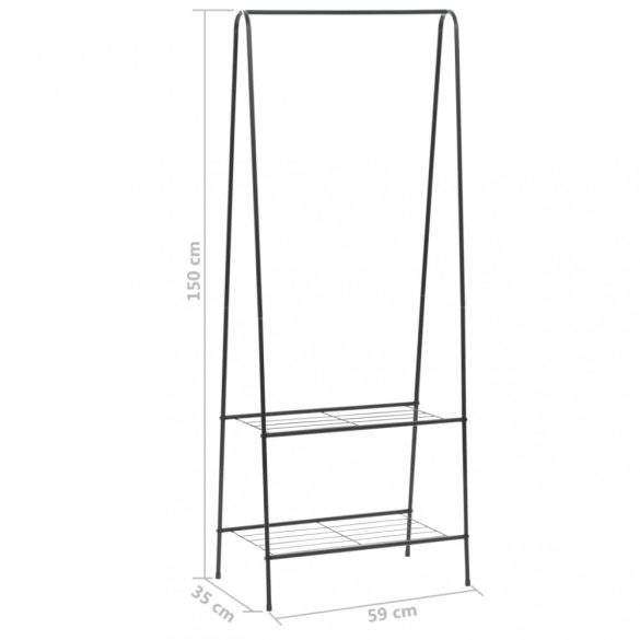 fekete ruhatartó állvány 59 x 35 x 150 cm