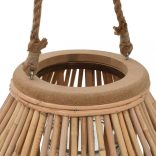 természetes színű fonott vessző függő gyertyatartó lámpás