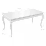 magasfényű fehér étkezőasztal 179 x 89 x 81 cm