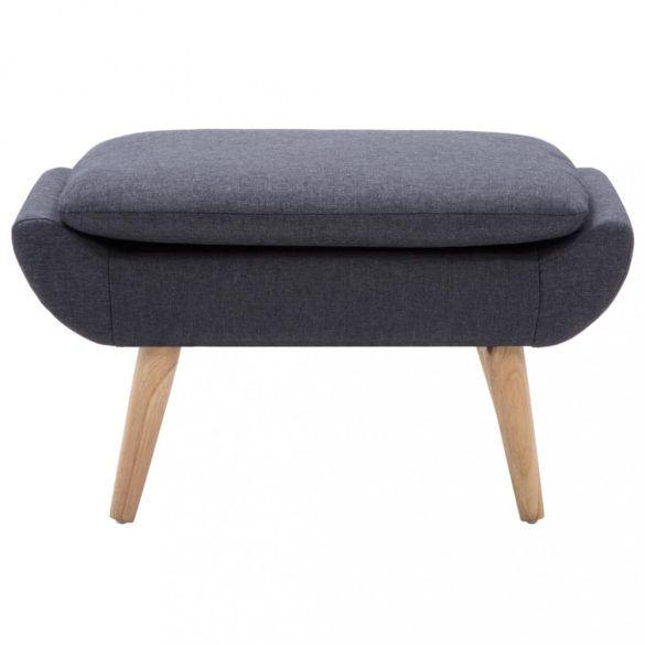 sötétszürke szövet kárpitozású lábzsámoly 73 x 43 x 42 cm