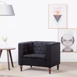 fekete bársonyfotel