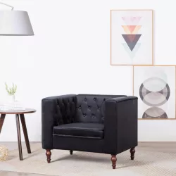 fekete bársonyfotel