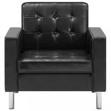 fekete műbőr fotel 75 x 70 x 75 cm
