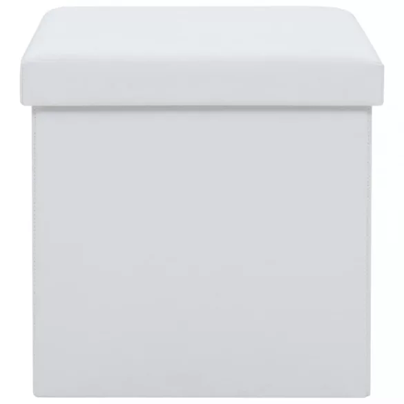 2 db fehér összecsukható műbőr tárolóülőke