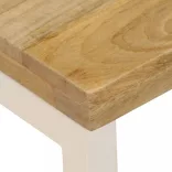 tömör mangófa és acél dohányzóasztal 100 x 50 x 35 cm