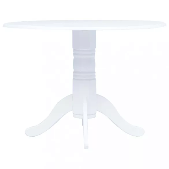 fehér tömör gumifa étkezőasztal 106 cm