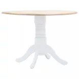 fehér és barna tömör gumifa étkezőasztal 106 cm