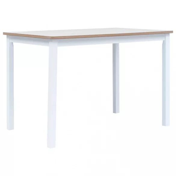 fehér és barna tömör gumifa étkezőasztal 114 x 71 x 75 cm