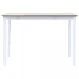 fehér és barna tömör gumifa étkezőasztal 114 x 71 x 75 cm