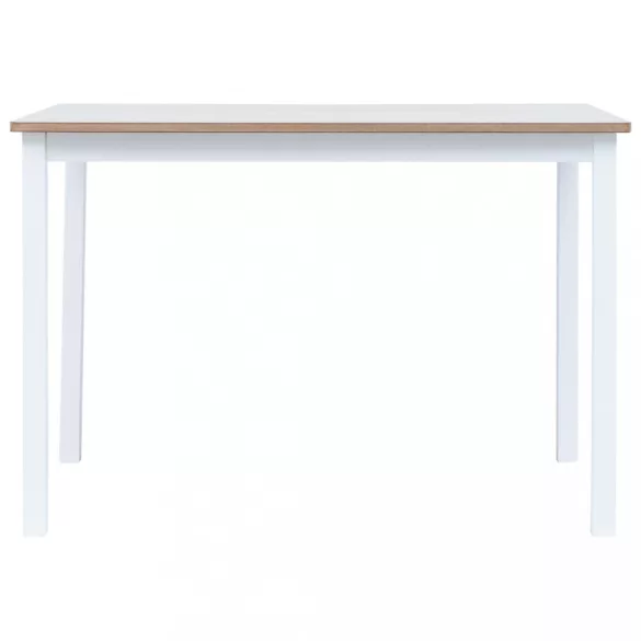 fehér és barna tömör gumifa étkezőasztal 114 x 71 x 75 cm
