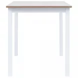 fehér és barna tömör gumifa étkezőasztal 114 x 71 x 75 cm