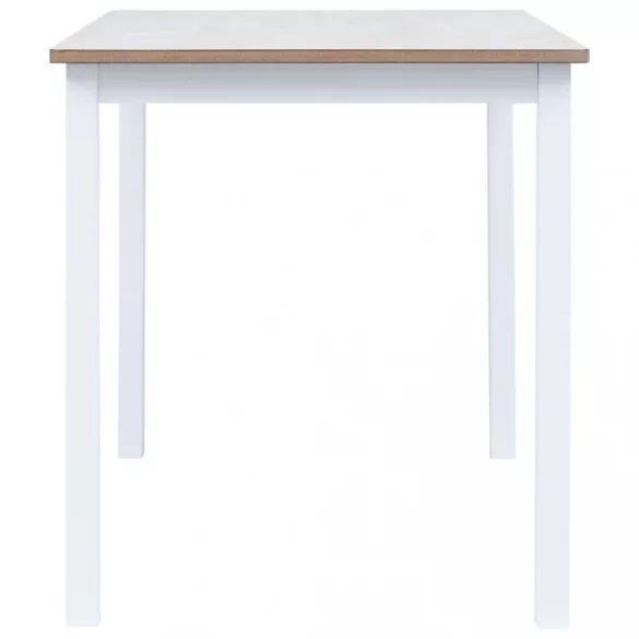 fehér és barna tömör gumifa étkezőasztal 114 x 71 x 75 cm