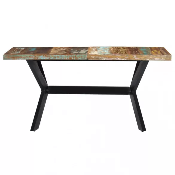 tömör újrahasznosított fa étkezőasztal 140 x 70 x 75 cm