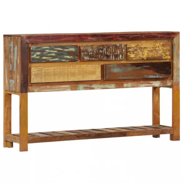 tömör újrahasznosított fa tálalószekrény 120 x 30 x 75 cm
