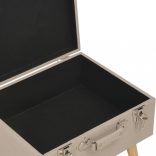 bézsszínű kárpitozott tárolóülőke 40 cm