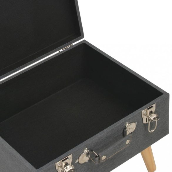 sötétszürke kárpitozott tárolóülőke 40 cm