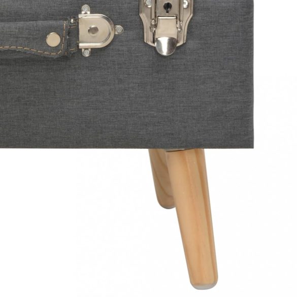 sötétszürke kárpitozott tárolóülőke 40 cm