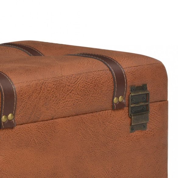 sárgásbarna műbőr tárolóülőke 40 cm