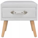 fehér műbőr éjjeliszekrény 40 x 35 x 40 cm