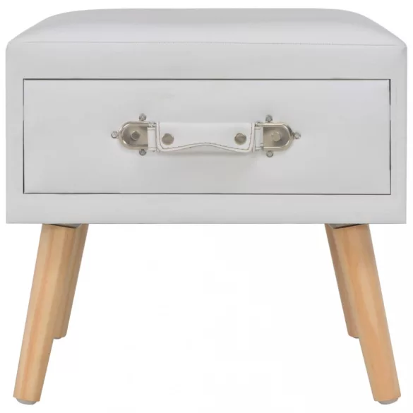 fehér műbőr éjjeliszekrény 40 x 35 x 40 cm